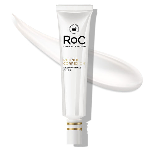 RoC Retinol Correxion Wrinkle Filler for Deep Wrinkles with Hyaluronic Acid & Retinol, Skin Care for Women and Men, 1 Fl Oz (Packaging May Vary)