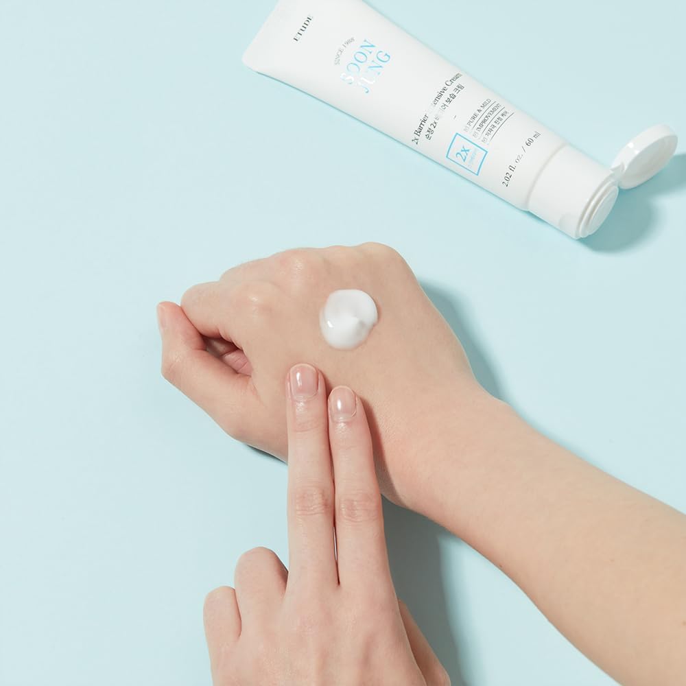 ETUDE SoonJung 2x Intensive Cream for Barrier Repair, Rich Moist, Madecassoside & Panthenol for Soothing, Face Moisturizer for Sensitive Skin, pH Balanced, Hypoallergenic, Korean Skin Care,2.02 Fl Oz