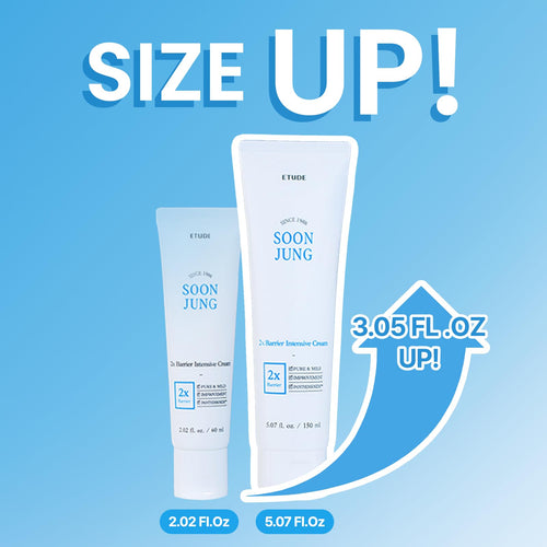 ETUDE SoonJung 2x Intensive Cream for Barrier Repair, Rich Moist, Madecassoside & Panthenol for Soothing, Face Moisturizer for Sensitive Skin, pH Balanced, Hypoallergenic, Korean Skin Care,2.02 Fl Oz