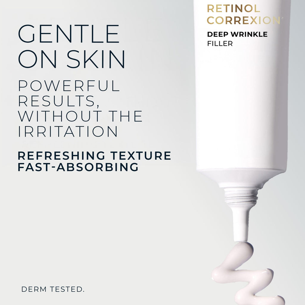 RoC Retinol Correxion Wrinkle Filler for Deep Wrinkles with Hyaluronic Acid & Retinol, Skin Care for Women and Men, 1 Fl Oz (Packaging May Vary)